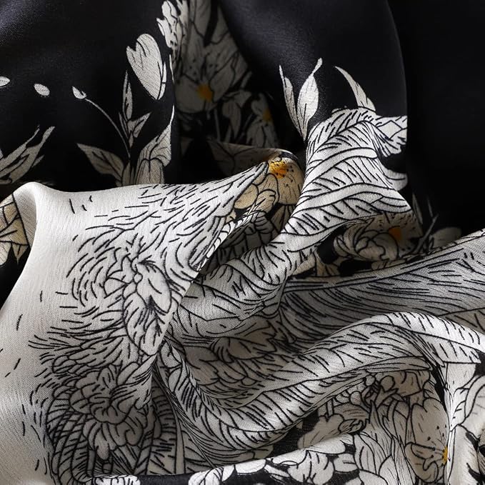 Fashion Scarves Scarf 100% Silk Feeling Scarf Silk Like Scarves Long - Image 4