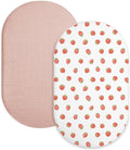 Bassinet Sheet for Baby Boy Girl 2 Pack, Fitted Sheets for Rectangle, Hourglass by Meowcards