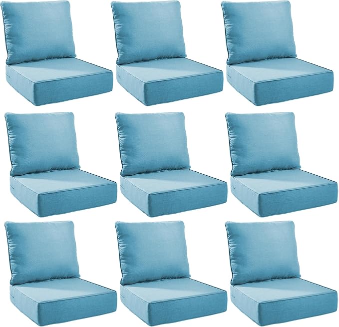 Outdoor Cushion Set for Furniture Patio Furniture, UV Resistant, Water Resistant by PLANNTONNEO