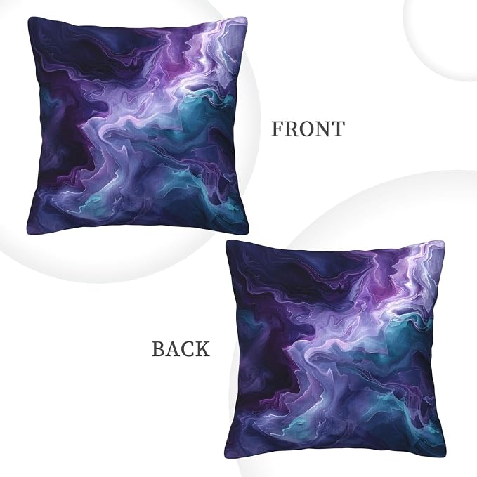 Purple Teal Turquoise Galaxy Nebulous 18x18 inches Throw Pillow Covers Cozy - Image 2