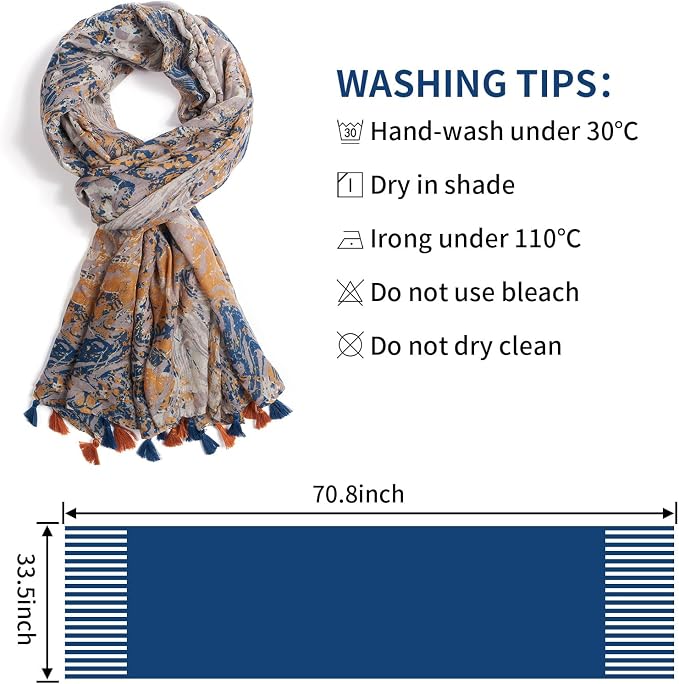 Scarf for Women Lightweight Soft Floral Leopard Printed Scarves Fall Winter - Image 3