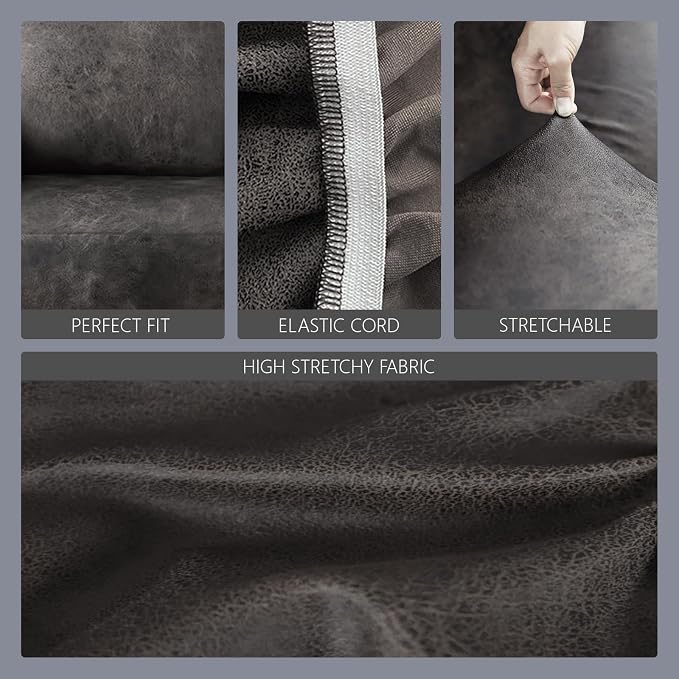 molasofa Leather Like Stretch Futon Slipcover Armless Futon Bed Sofa Cover - Image 4
