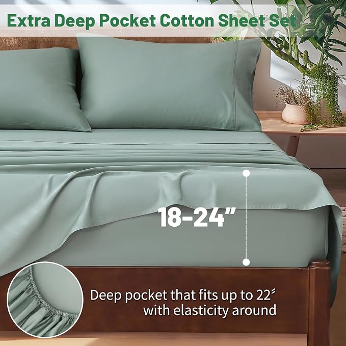 Extra Deep Pocket California King Sheets 18-24 Inch 1000 Thread Count 100% - Image 2