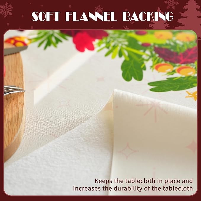 Christmas Rectangle Table Cloth, 100% Waterproof Tablecloth, Christmas - Image 6