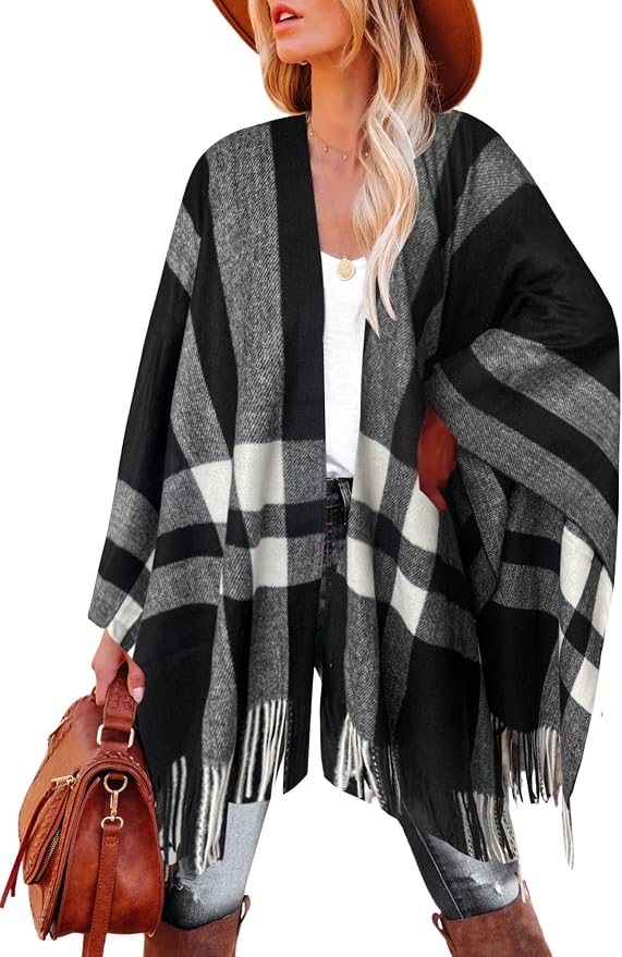 Breezy Lane Women's Shawl Wraps Warm Poncho Ruana Wrap Cardigan by BreezyLane