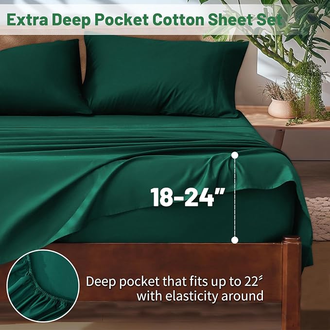 Extra Deep Pocket King Sheets 18-24 Inch 1000 Thread Count 100% Egyptian Cotton - Image 2
