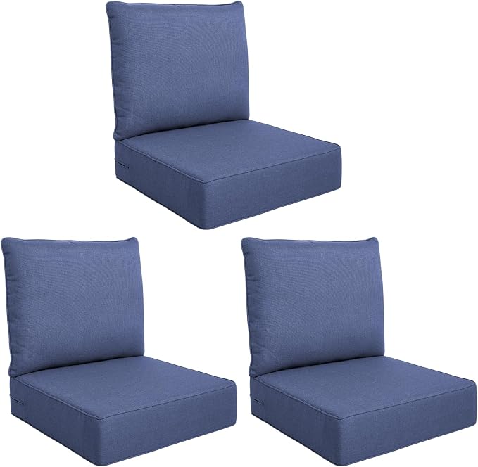 Luxury Outdoor Seat Cushion Set-24 x 24 x 6 Inch Outdoor Chair Cushions Set of 2 by NatureComfyOutdoorFurniture