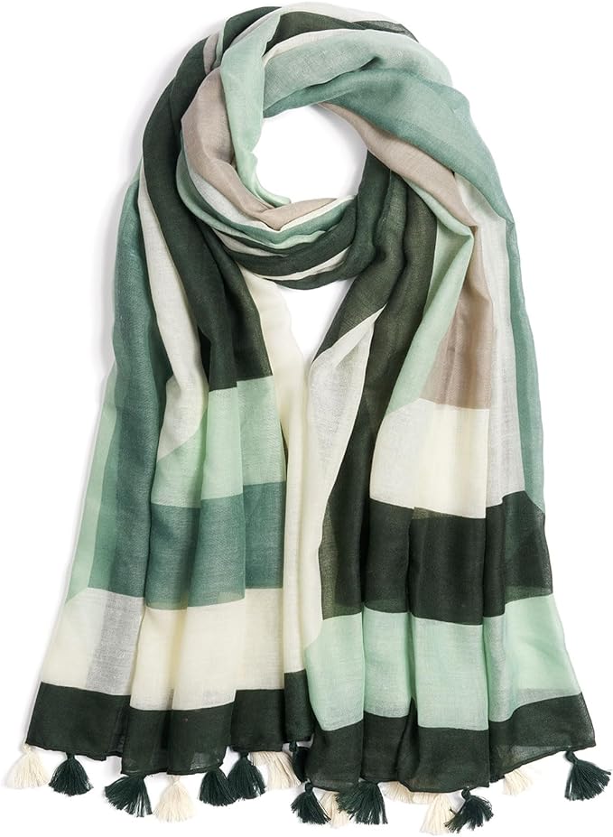 Scarf for Women Lightweight Soft Floral Leopard Printed Scarves Fall Winter by QIUTIMIY