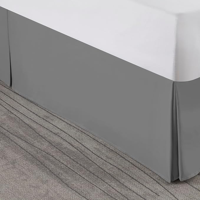 Nestl Grey Blue Bed Skirt Cal King Size - Image 8