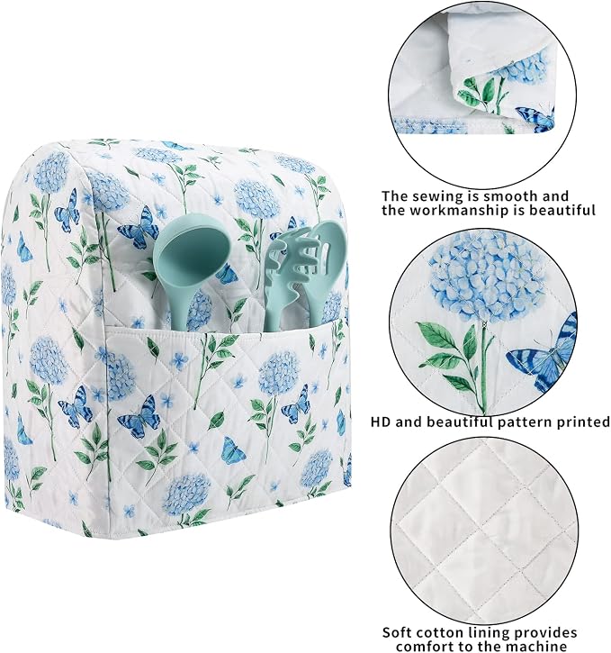 Stand Mixer Cover, Hydrangea Kitchen Mixer Cover Compatible - Image 3