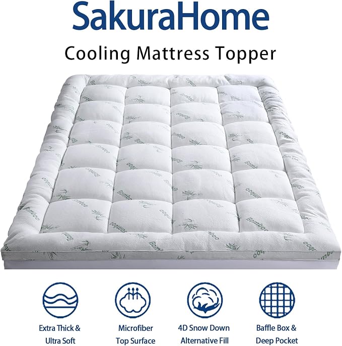 Mattress Topper Twin XL Size, Cooling Extra Thick Breathable Viscose Made from - Image 2
