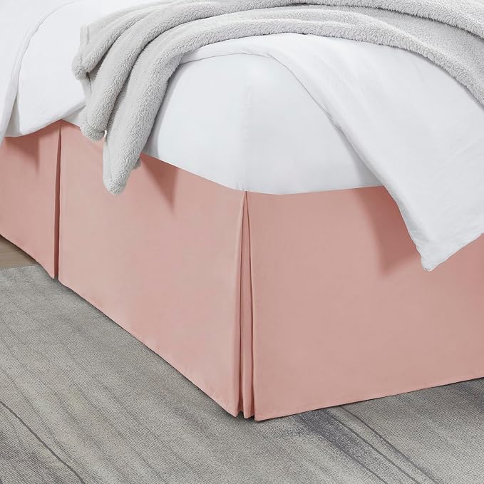 Nestl Peach Beige Twin Bed Skirt by Nestl