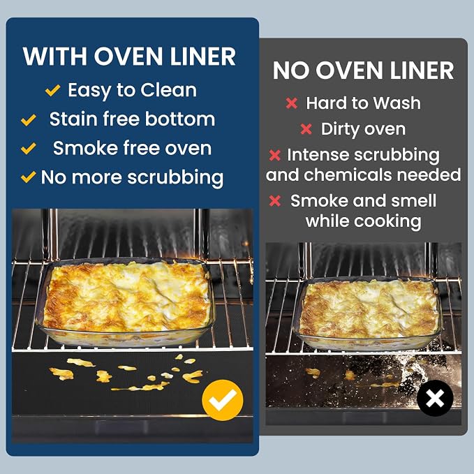 Oven Liners for Bottom of Electric Gas Oven -3Pack Large Heavy Duty Oven - Image 4