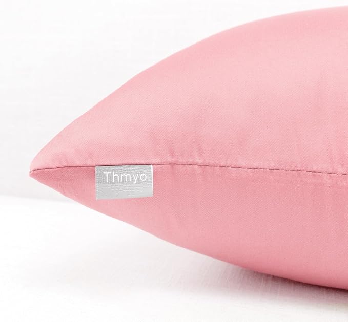 4-Pack 100% Cotton Comfortable Solid Decorative Throw Pillow Case, Thmyo Square - Image 8