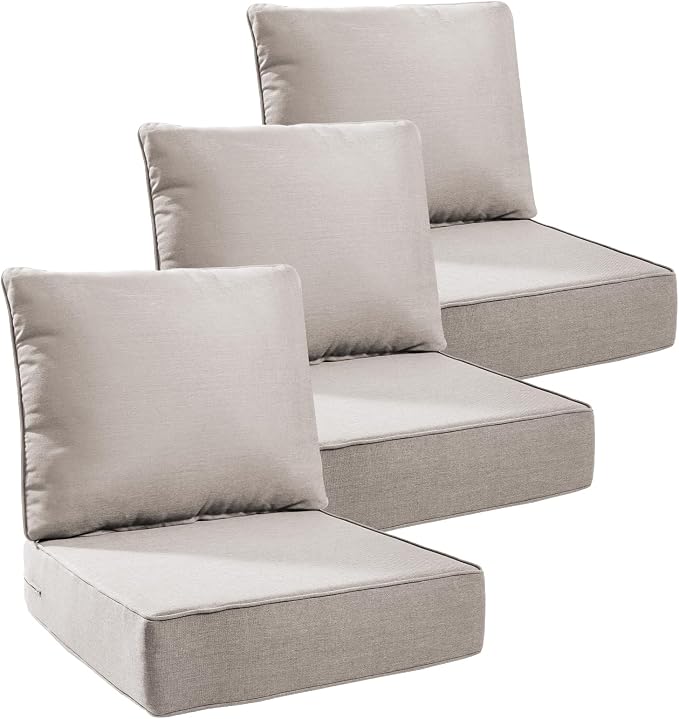 Luxury 6" Outdoor Cushions for Patio Furniture, Fade Resistant Couch Chair by Pugire