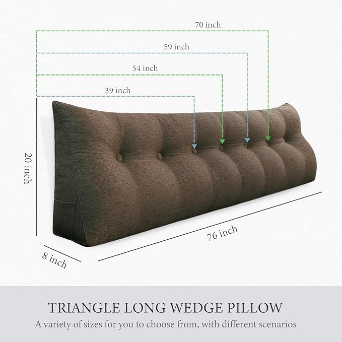 Wedge Headboard Pillow Dorm Room Reading Pillow Back Support - Image 4