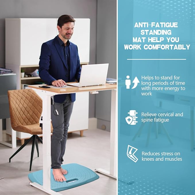 3/4 inch Thick Office Standing Desk Mat, Portable Cushioned Standing Pad - Image 2