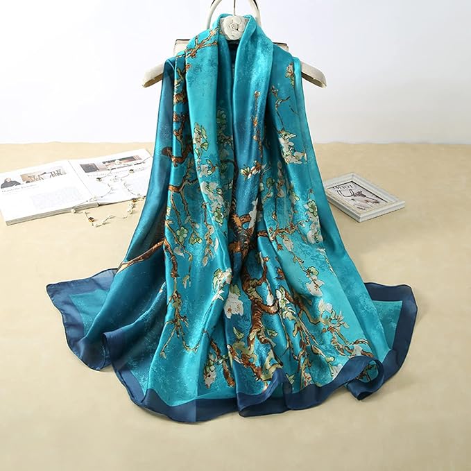 Fashion Scarves Scarf 100% Silk Feeling Scarf Silk Like Scarves Long - Image 2