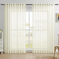 Dreaming Casa Ivory Sheer Curtains 84 Inches Long, Rod Pocket & Back Tab Light by DreamingCasa