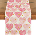 Artoid Mode Golden Pink Love Valentine's Table Runner, Seasonal Anniversary by ArtoidMode