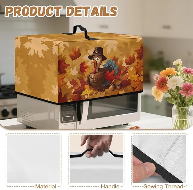 Microwave Oven Dust Cover, Thanksgiving Turkey Waterproof Polyester Dust Cover - Image 7