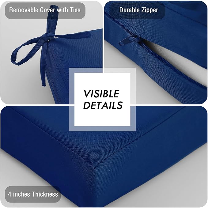 idee-home Outdoor Cushions for Patio Furniture, Outdoor Seat Cushion, - Image 5