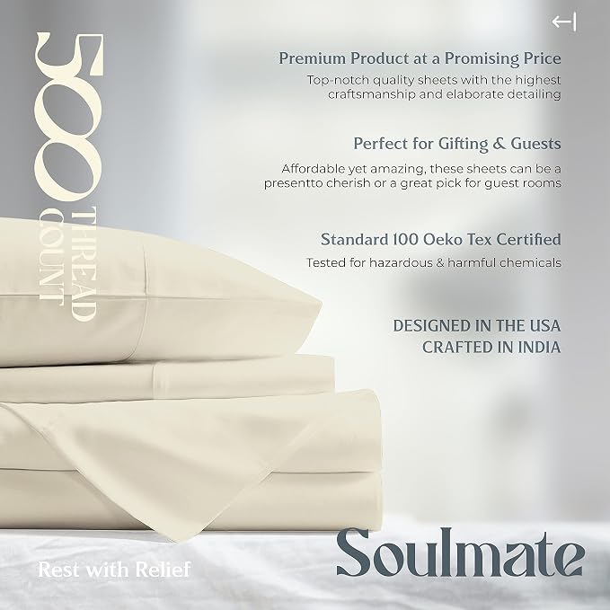 Mayfair Linen 500 Thread Count Full Cotton Sheets - Image 7