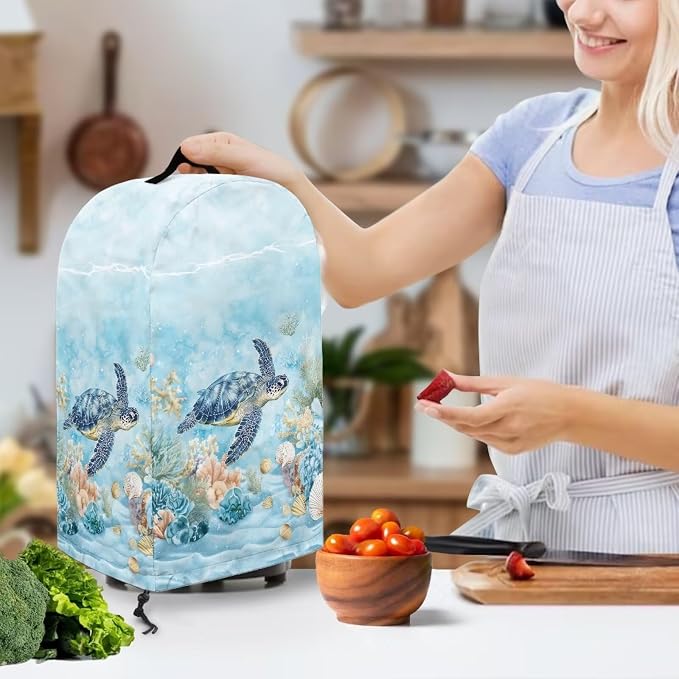Undersea Turtle Coral Blender Dust Cover Kitchen Small Appliance Decor Anti - Image 3