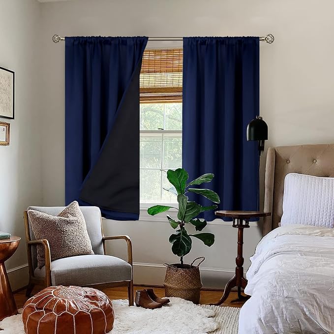 BGment Blackout Curtains for Bedroom 54 Inch Length, Rod Pocket 100% Blackout - Image 2
