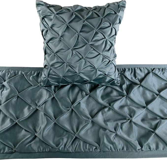 The HomeCentric Decorative Blue King 90 x 18 inch Bed Runner - Image 2
