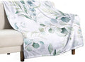 Eucalyptus Leaf Throw Blanket, Watercolor Floral Spring Botanical Green Plants by JanJCurt