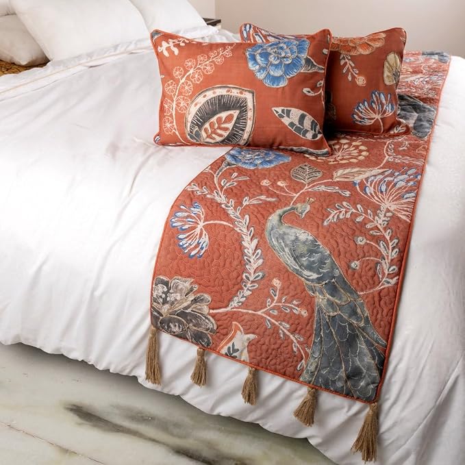The HomeCentric Orange Bed Runner Without Pillow Cover, Twin Size 53"x18" - Image 4