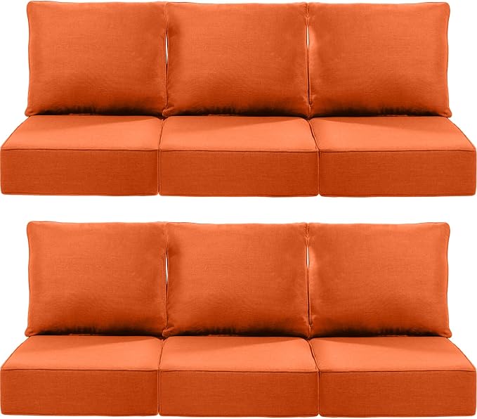 Luxury 22x24/22x25 6-Inch Outdoor Deep Seat Cushions Set of 6 by ACTREST