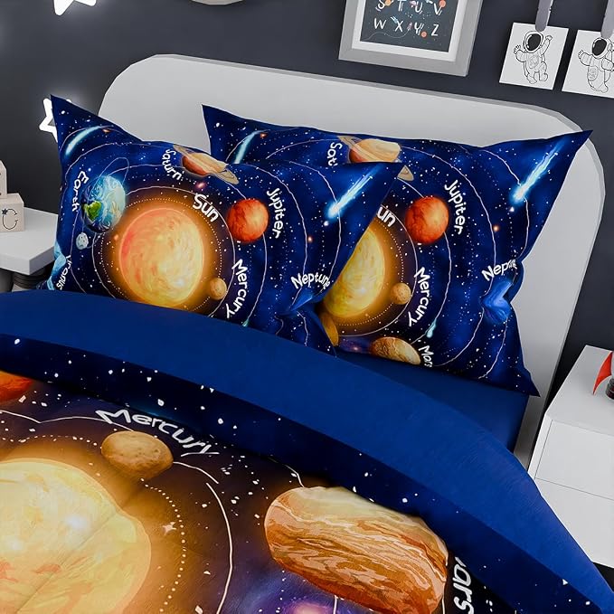 SANDJEST Solar System Comforter Set Full, Ultra Soft Microfiber Bedding Sets - Image 5