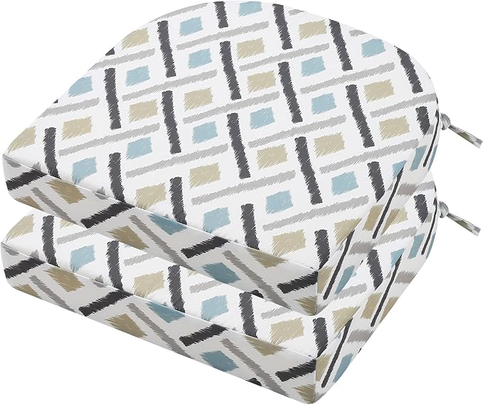 idee-home Outdoor Chair Cushions Set of 2, Thick 19" x 19" x 3" Outdoor Seat by idee-home