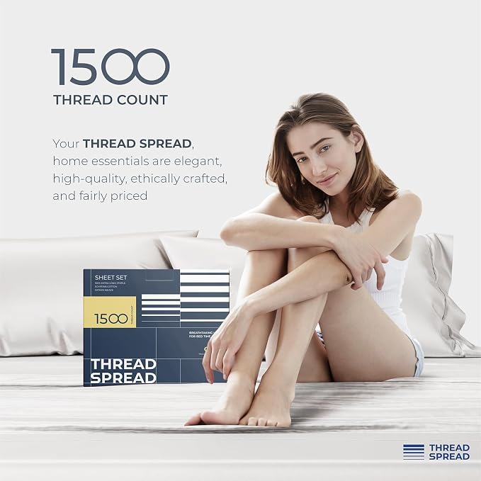 THREAD SPREAD 100% Egyptian Cotton Sheets Queen Size - Image 8