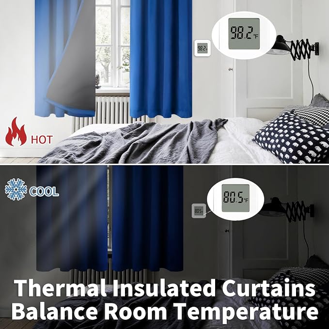 BGment 100% Blackout Curtains for Bedroom 63 Inch Length, Rod Pocket - Image 4