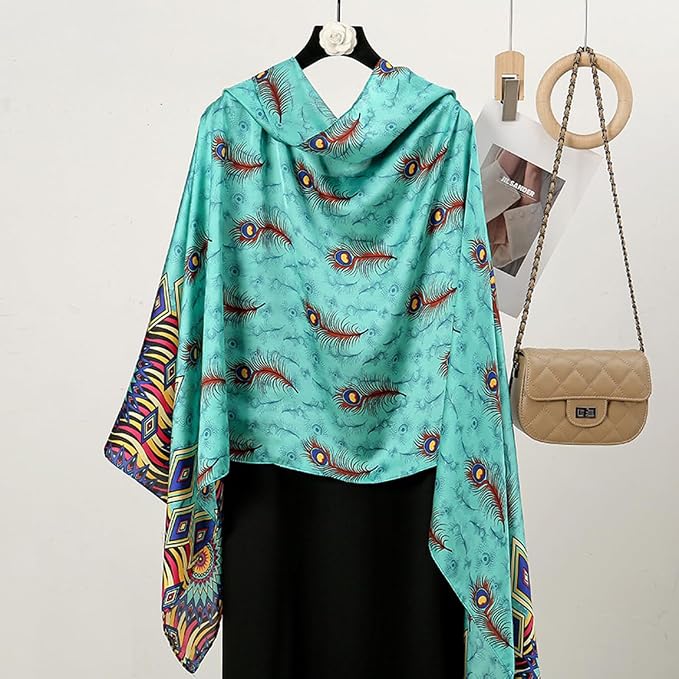 Fashion Scarves Scarf 100% Silk Feeling Scarf Silk Like Scarves Long - Image 3