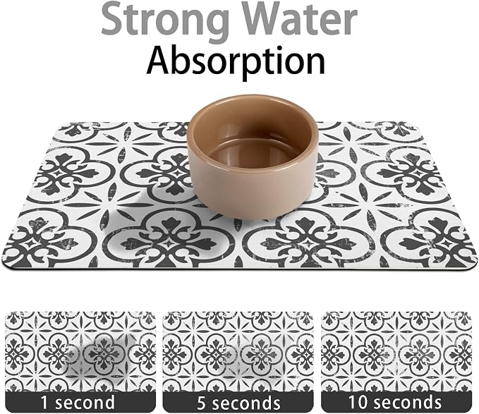 Dog Food Mats for Floors Absorbent, Pet Cat Food Mat - Image 2