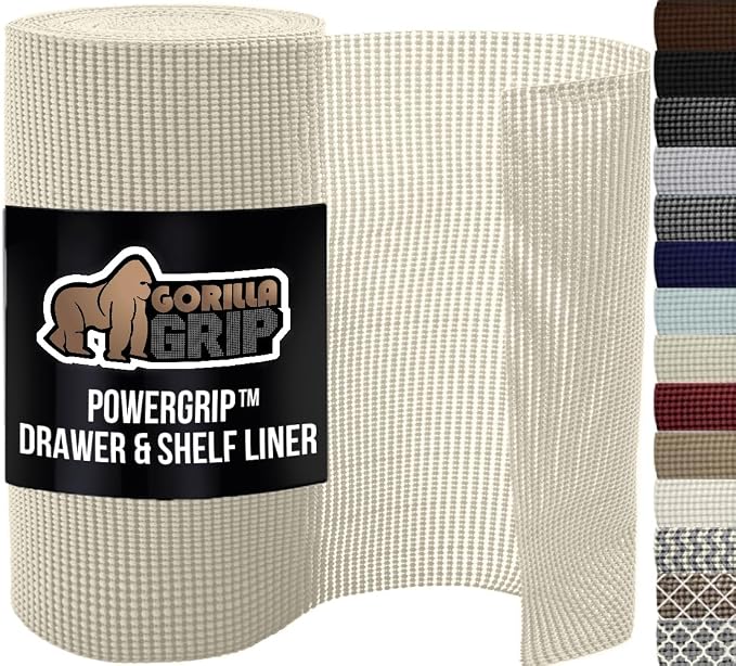 GORILLA GRIP powerGRIP Drawer Shelf and Cabinet Liner, Thick Strong Hold by GorillaGrip
