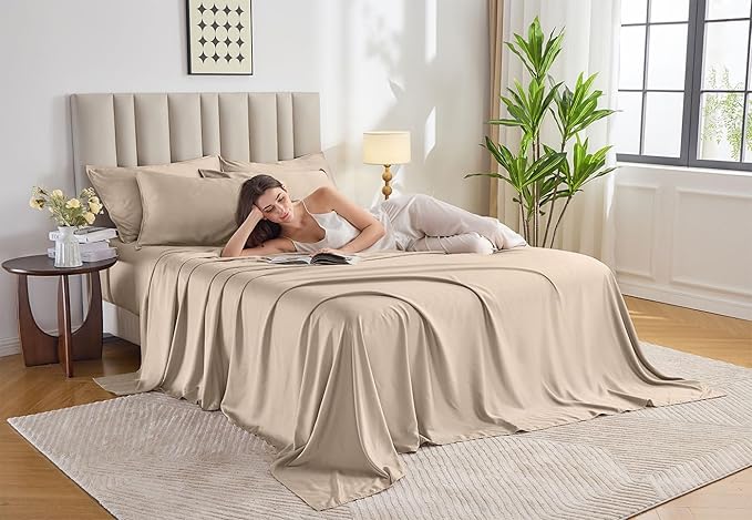 Pure Bamboo King Sheets, Genuine 100% Organic Viscose Derived from Bamboo Bed - Image 2