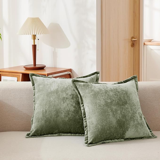 Luxurious Velvet Euro Shams Decorative Throw Pillow Covers 26x26 Set of 2 Solid - Image 7