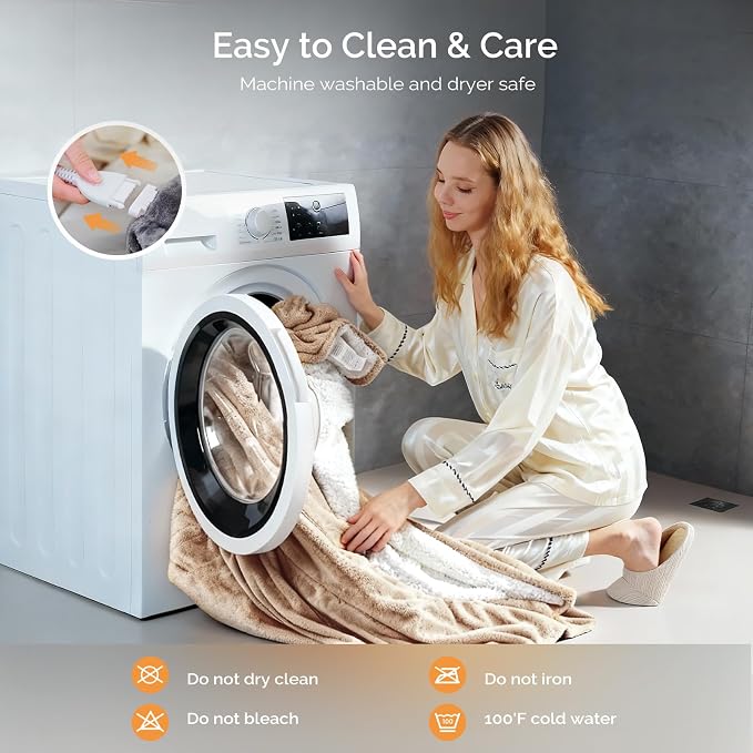 Heated Blanket Electric Blanket Twin 62"x84" Fast Heating Electric Blanket - Image 6