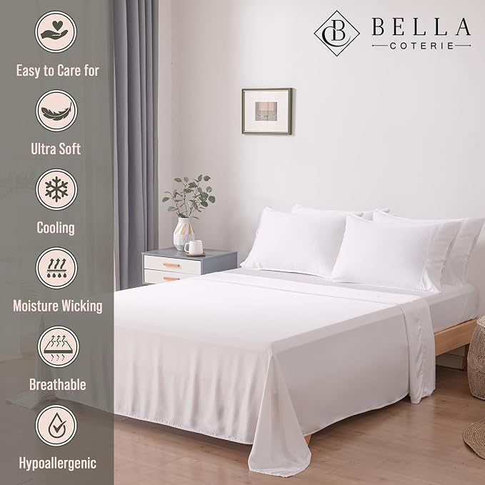 Bella Coterie 6 Piece Luxury Bamboo Viscose Queen Size Sheet Set | 100% - Image 2