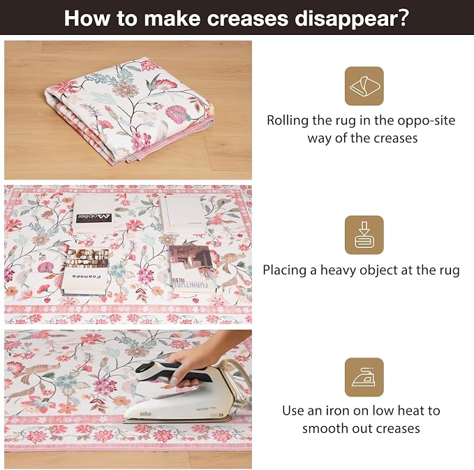 40"x50" Pink Floral Office Chair Rug, Under Desk Rugs - Image 6