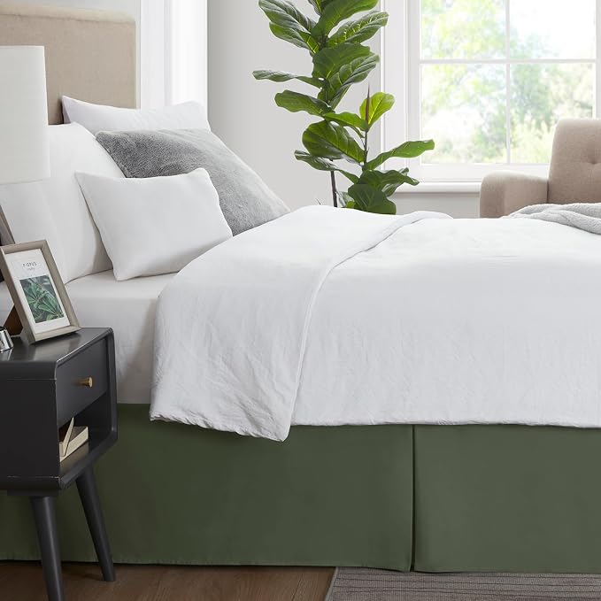 Nestl Olive Green Bed Skirt King Size - Image 3