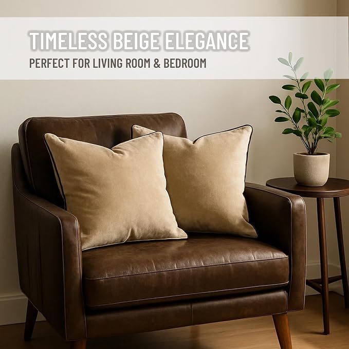 2 Pack Velvet Decorative Throw Pillow Covers, Contrast Piping, Indoor Use - Image 4