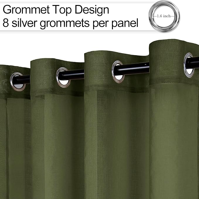 XWZO Sheer Curtains 84 Inches Length 2 Panels - Image 2