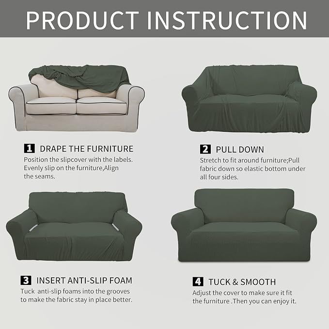 Easy-Going Stretch Loveseat Slipcover 1-Piece Sofa Cover Furniture Protector - Image 5