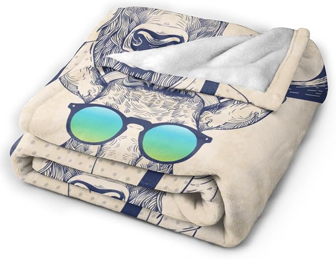 HGOD DESIGNS Deer Throw Blanket Deer Dressed up Like Cool Hipster Blanket Super - Image 4